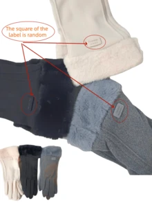 1双女士秋冬季保暖手套可触摸手套加厚加厚防风寒学生可爱骑行电动车手套温暖舒适适合运动和日常使用 - 彩色 - 查看 4