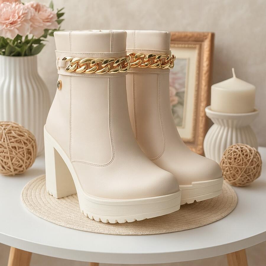 Women Fashion Boots - Màu be - Xem 1