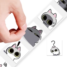 500 szt./rolka, śliczne naklejki z motywem kota, winylowe naklejki ze zwierzętami, odpowiednie na butelki z wodą, laptopy, walizki, telefony komórkowe, prezenty na imprezy i do kolekcjonowania przez nastolatków