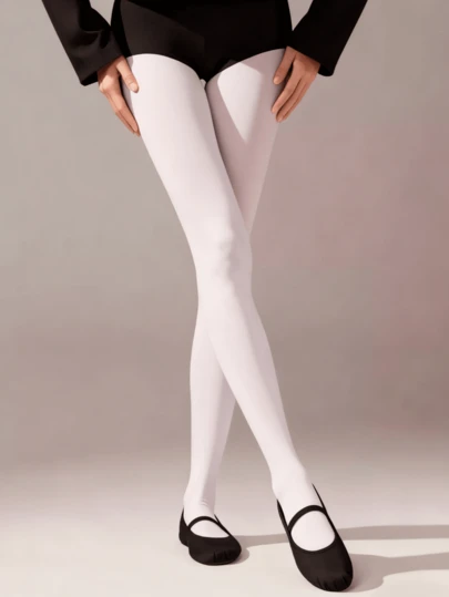 1pc Plus Size White Leggings - Daily Shaping Tights, Versatile & Soft, Suitable For Pairing With Light-Colored Outfits