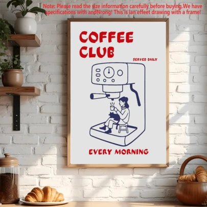 1 Italian Espresso-Themed Poster Retro Morning Coffee Poster Couple's Gift Coffee Corner Wall Art Modern Chic Kitchen Decor -The Perfect Decorative Gift For Rooms, Bedrooms, Living Rooms, And Hallways- Canvas (Framed)