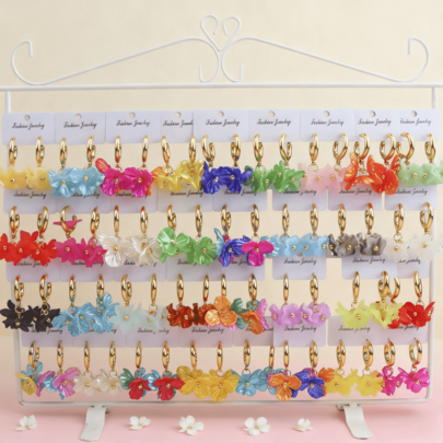 6Pairs/Lot Elegant Artistic Vintage Charming Colorful Flower Women Men Earrings Holiday Vacation Romantic Dating Exquisite Afternoon Tea Gifts For Friends Daily Wearing Accessories