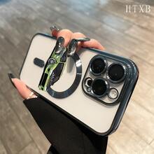 Teléfono con lente integral con diseño de coche de carreras verde, chapado magnético, compatible con carga inalámbrica magnética y compatible con phone 16 Pro Max, 16, 15 Pro, 14, 14 Plus/14 Pro Max, 13, 13 Pro, 12 Pro, 11/11 Pro y la serie Pro. ¡Ideal para regalar a amigos, en cumpleaños y en fiestas! - Dorado - Ver 7