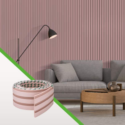 Painel Ripado Papel de Parede Autocolante EVA Laminado Textura Relevo Moderno Linha Play 10cm de largura Meu Rodapé MRP