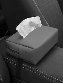 优质 PU 皮革汽车纸巾盒、多功能汽车收纳盒、创意汽车扶手收纳架、安装式纸巾架 - 时尚黑色悬挂设计、易于使用和整理、便携式汽车配件、车辆配件 - 彩色 - 查看 10