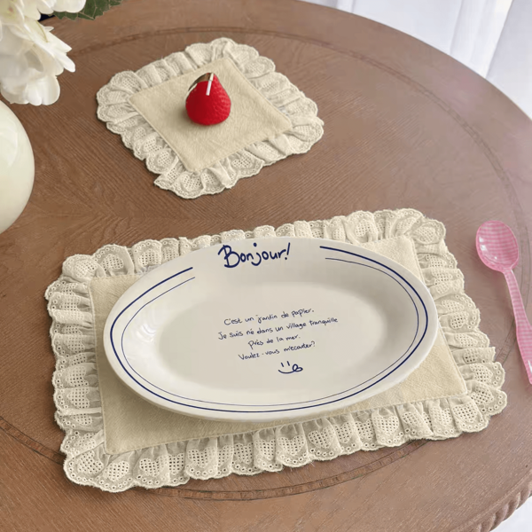 1/6/30 piezas Servilletas pequeñas de encaje con forma de corazón en estilo coreano Ins, tela multiusos para cubrir alimentos en fotografía