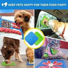 4-Compartment Pet Slow Feeder Mat, 12 Colors, With Dedicated Scraper & Spreading Spoon, Silicone, Suction Cup, Wall-Mounted, Cats & Dogs Lick Mat - Multicolor - View 19