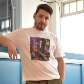 Playera manga corta caballero con estampado