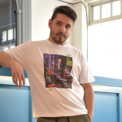 Playera manga corta caballero con estampado