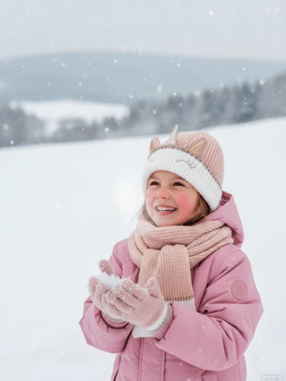 3 件套儿童针织 3 件套，1 顶独角兽帽，1 顶猫咪刺绣帽，1 条闪亮条纹围巾，1 双闪亮手套