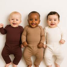 Little Beni 6-Piece Baby Bodysuit And Romper Set, Girl And Boy, 3 Bodysuits And 3 Pants, 100% Cotton - 土質套件 - 查看 1