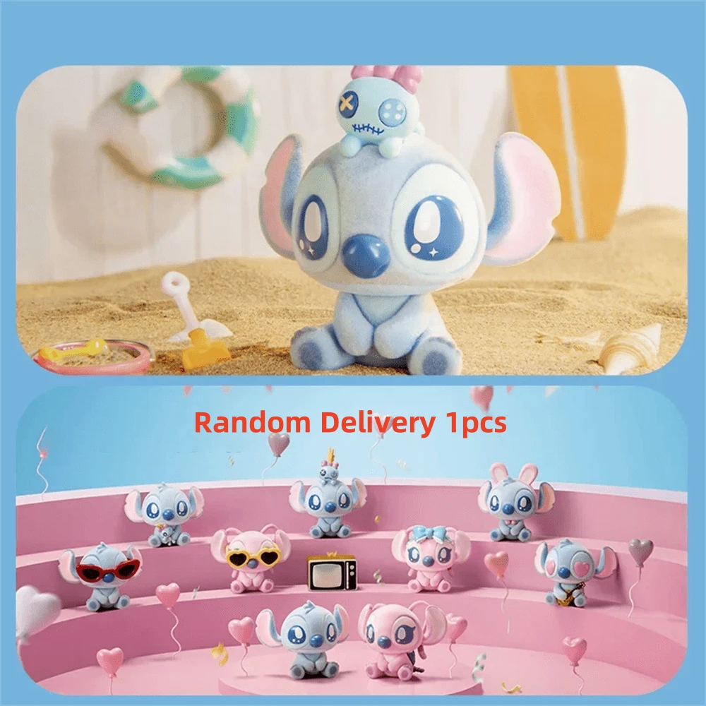Miniso Disney Stitch Confession Series Blind Box Cute Stitch Flocking Model Mystery Surprise Box Doll Action Figure Pendant Toy Gifts (Random Delivery, 1pc)