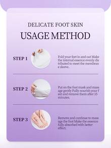 16 片装保湿去角质薰衣草足膜，柔软光滑，浅米色，防止开裂，去除死皮，保护性弹性足部护理袜，家庭足部护理，足部水疗膜