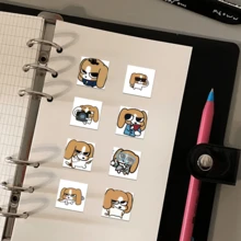 500 szt./rolka naklejek Beagle, winylowych naklejek Beagle, odpowiednich do butelek z wodą, laptopów, walizek, telefonów komórkowych, prezentów na imprezy i do kolekcjonowania przez nastolatków - Wielokolorowe - Zobacz 6