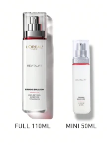L’Oreal Paris 50/110毫升焕颜紧致保湿霜，蕴含维生素C二肽和维生素CG，有助于减少皱纹，提拉紧致，提亮肤色。配方中添加了双氧酚、积雪草和橄榄叶提取物，促进肌肤修复。温和配方，适合敏感肌肤。是日常护肤、旅行必备和贴心礼物的理想之选。针对老化肌肤，促进胶原蛋白生成，提升肌肤光泽。 - 歐萊雅第二代複顏乳液 - 查看 4