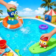 1 件彩色卡通章鱼形洒水玩具，可爱设计，适合浴缸戏水，适合婴幼儿互动洗澡玩具