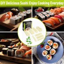 3件套方形、圆形和心形寿司模具，可重复使用，易于清洗，适用于海苔、饭团等，厨房用品，寿司卷模具，便当配件，专业厨房烹饪配件 - 彩色 - 查看 9