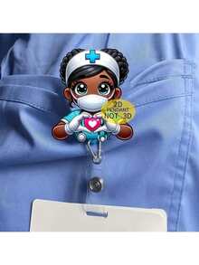 1 pieza Portacarnet retráctil de enfermera con clip para identificación, para etiqueta de nombre de enfermera, anatomía, enfermería, médico, RN, LPN, asistente médico, gancho de presión de color aleatorio