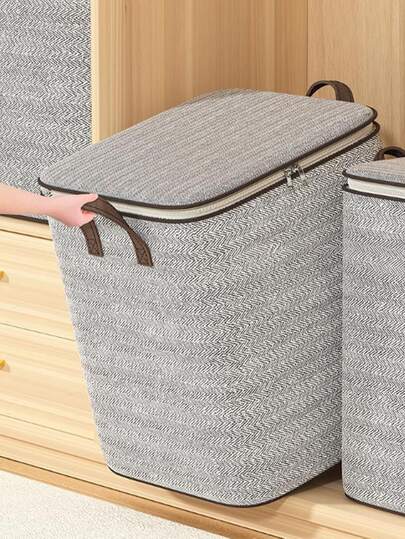 1 件可折叠衣物收纳袋大容量衣物家居用品整理袋多功能衣物被子防尘袋大学宿舍整理袋衣服收纳箱带加固手柄搬家返校居家必备卧室用品