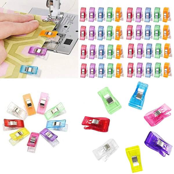 Large Wonder Multi-Purpose Clips Use As Sewing Clips Binding Clips For Quilting, Crocheting, Knitting And General Purpose (Random Color)