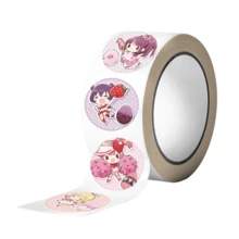 500 szt./rolka, urocze naklejki z motywem kreskówek, kolorowe naklejki winylowe, odpowiednie na butelki z wodą, laptopy, walizki, telefony komórkowe, prezenty na imprezę, kolekcję dla nastolatków