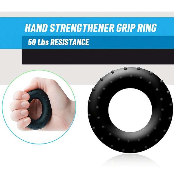 1 pieza Youdaoplaceholder0 Entrenador de fuerza con agarre de goma, dispositivo de entrenamiento de fuerza de muñeca con punto convexo, círculo de relajación de brazo para entrenamiento de fuerza de agarre, equipo de ejercicio de fuerza de mano y muñeca