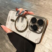 Un teléfono con lente magnética y baño de oro que incluye un grupo de perros salchicha. Compatible con carga inalámbrica magnética. Adecuado para phone 16 Pro Max, 16, 15 Pro, 14, 14 Plus/14 Pro Max, 13, 13 Pro, 12 Pro, 11/11 Pro y la serie Pro. Es un teléfono ideal para regalar a amigos, en cumpleaños y en fiestas. - Dorado - Ver 10