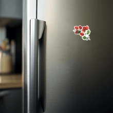 1 Miếng dán cành hoa dâu tây bằng nhựa vinyl chống thấm nước kích thước 3″ có thể tháo rời – Miếng dán hình hoa quả sáng tạo ngoài trời bền bỉ cho máy tính xách tay, ốp điện thoại, sổ tay, bình nước, ván trượt, ô tô & đồ trang trí nhà cửa – Miếng dán thời trang, miếng dán xinh xắn - Nhiều màu - Xem 9