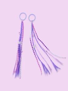 1 par de coleteros de peluca coloridos, lazos de pelo dulces y frescos, bandas de pelo trenzadas para mujeres