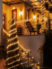 1 Piece Of Colorful LED Tube Light, A Home Decoration Solar Tube Light, Available With 50/100/200/300 Bulbs, With Options For Warm Color/Multicolor/White/Blue, And Various Styles To Choose From. Fun Outdoor Garden Party Decorative Light With 8 Flashing Modes, Solar Powered, Rainproof, And Wire-Free. Luxury Outdoor Camping Decorative Light - Multicolor - View 23