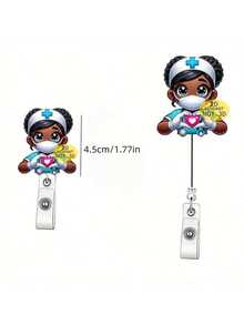 1 pieza Portacarnet retráctil de enfermera con clip para identificación, para etiqueta de nombre de enfermera, anatomía, enfermería, médico, RN, LPN, asistente médico, gancho de presión de color aleatorio