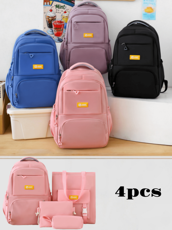 Set de 4 mochilas ligeras y elegantes, de gran capacidad y lindas, adecuadas para viajes, compras y diversas ocasiones, gran regalo