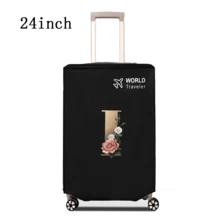 1 件行李箱罩无弹性无纺布行李箱保护套行李防尘罩适用于 20-30 英寸拉杆箱防刮行李箱保护套玫瑰金首字母图案旅行配件返校必备品