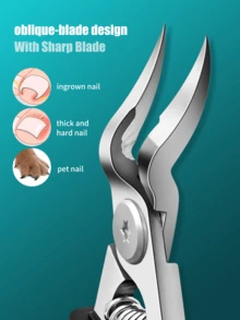 1 件黑色弧形指甲钳，超锋利耐用趾甲钳，适用于厚指甲和嵌甲，手工不锈钢指甲修剪器，适合男士、女士、老年人，弧形刀片