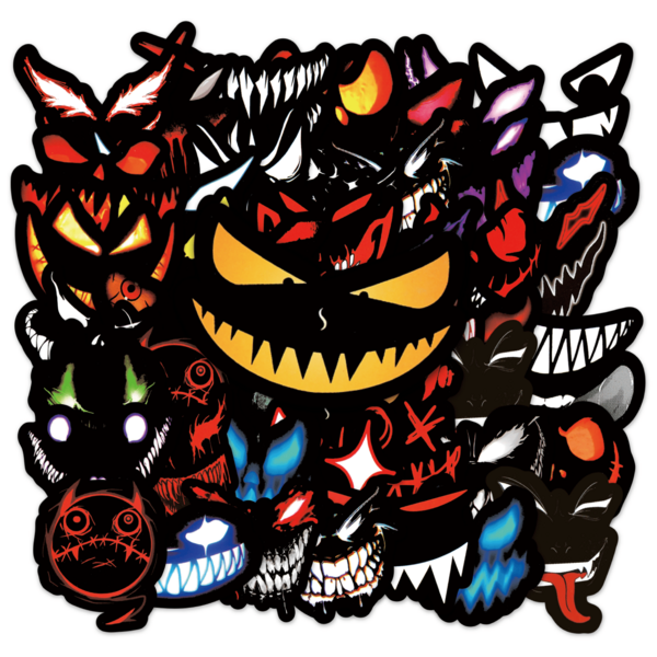 Horror Mask Face - Zestaw naklejek - 50 niepowtarzalnych naklejek, odpowiednich do planerów, pamiętników, laptopów, dekoracji butelek z wodą i prezentów rękodzielniczych
