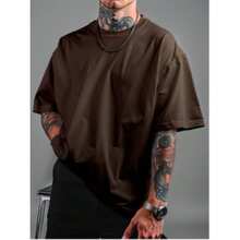 Fashion T-Shirt Streetwear Shirt Plain Premium Summer Winter Oversized T-Shirt Stylish Cotton - Rỉ Nâu - Xem 1