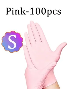 100/50/4pcs Pink, Disposable Nitrile Gloves, Hair Removal, Fingertip Design, Kitchen Cleaning Tool, Mother's Gift, Protects Mother's Hands, A Kitchen Essential, Christmas Cleaning Tool Cheap Powder-Free Latex-Free Gloves,Hair Removal Household Cleaning Gloves, Waterproof Gloves,Nail Supplies Christmas Gifts Suitable For Kitchen, - Baby Pink - View 11