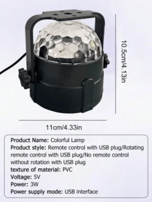 USB Powered Disco Ball Light - Multifunctional Indoor/Outdoor Crystal Magic Ball Projector, Suitable For Party, Karaoke, Car And Birthday Decoration, No Laser - Colored Light - View 10