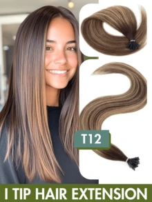 12-24 Inch Luxury Pre-Bonded I-Tip Hair Extensions, Human Hair, Micro-Loop Technology, Natural Black Color, Elegant Straight, Easy To Wear, Non-Damaging, Suitable For All Hair Types And Ethnicities, Ponytail Extensions - Multicolor - View 57