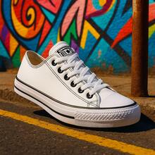 Women's Retro Sneakers – Comfort, Style And Grip With Rubber Sole - 白色黑色 - 查看 1