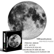 1000pcs Round Moon Phase Jigsaw Puzzle, Adult Size - Large Scale, Challenging Brain Teaser, Home Decor, Durable Paper Material - Multicolor - View 9