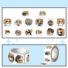 500 szt./rolka naklejek Beagle, winylowych naklejek Beagle, odpowiednich do butelek z wodą, laptopów, walizek, telefonów komórkowych, prezentów na imprezy i do kolekcjonowania przez nastolatków - Wielokolorowe - Zobacz 4