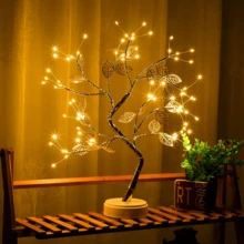 Creative Copper Wire Tree LED Table Lamp/Night Light Battery/USB Operated Bedroom/Home Decorative - Gold - View 4
