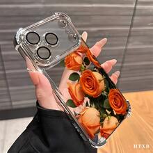 Phone Case, Witch Orange Rose Design, Electroplated And TPU Material, Compatible With Samsung Galaxy Series, Including S22FE, S23, S24, S22PLUS, S23 Ultra, S24 Ultra, And  17, 16, 15, 14, 13 And Other Models - 銀色 - 查看 5