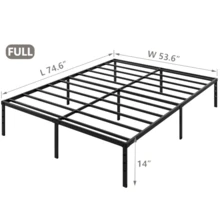 Strong Steel Bed Frame,Heavy Duty Metal Bed Frame With Storage Space, Noise-Free Platform Base,King & Queen Size – 14in 16in 18in Platform Cama With Silent Slats,Room Decor,Furniture,Christmas,Furniture Living Room,Living Room Decor,Room Decoration Stuff - 14英吋 - 查看 9