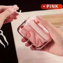 Compact Automatic Floss Dispenser, Toothpick & Floss Storage Case For Travel Or Daily Oral Care – Fresh Breath Anywhere (Floss Not Included) - Pink - View 4
