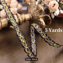 20 Yards/5 Yards Vibrant Woven Lace Trim, Multiple Color Options, 1.5cm Wide, Clothing Decoration Accessory, Suitable For Clothing, Party, Gift, Home Decor, Perfect For DIY Crafts, Sewing, Jewelry Making, And Festive Decorations Like Halloween, Christmas, Thanksgiving - Multicolor - View 13