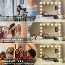 Modern Makeup Mirror Large Vanity LED Light Mirror Dimmable 50*40 Cm - White - View 1