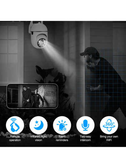 Camera Slimme Outdoor Home Security WIFI CCTV Surveillance Night Vision Wireless HD Way Audio view 3