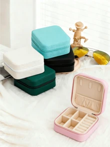 1pc Waterproof Travel Jewelry Box, Multifunctional Jewelry Storage Case, Portable Jewelry Organizer For Earrings, Necklaces, Rings, Bracelets, Watches And Other Accessories, Ideal Gift For Mom, Girlfriend, Wife, Best Friend, Valentine's Day - Multicolor - View 4